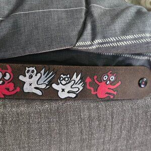 Leather snap bracelet